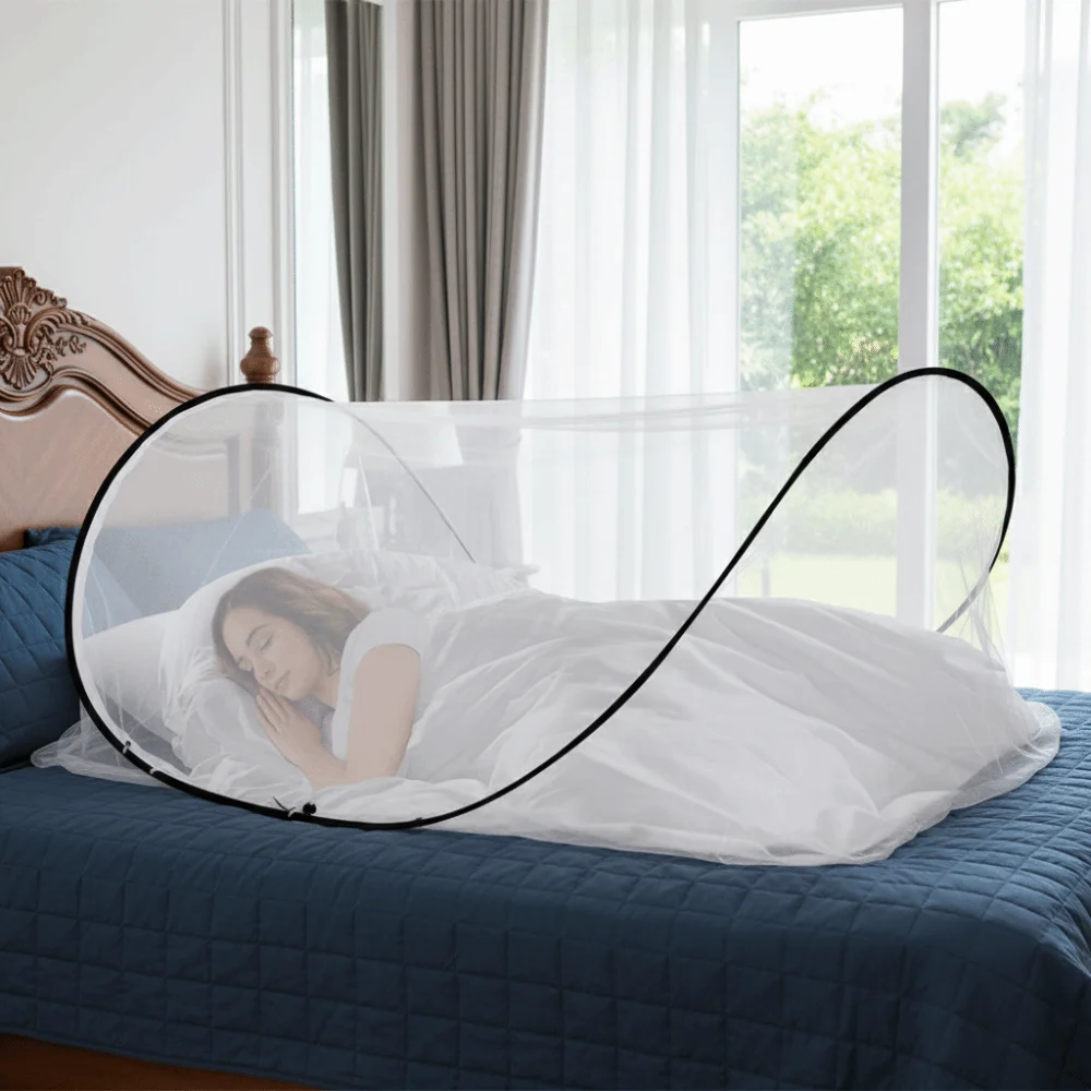 Foldable Portable Mosquito Net Without Hanging Single Bed Pop Up Mosquito Net Easy Installation Large Space Mosquitoes Net Home