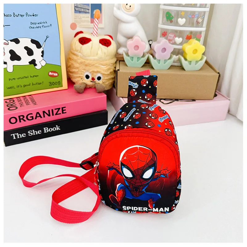 Marvel Spiderman Children\'s Chest Bag Captain America Iron Man Crossbody Bag Shoulder Bag Zipper Waist Bag Birthday Gifts Toys