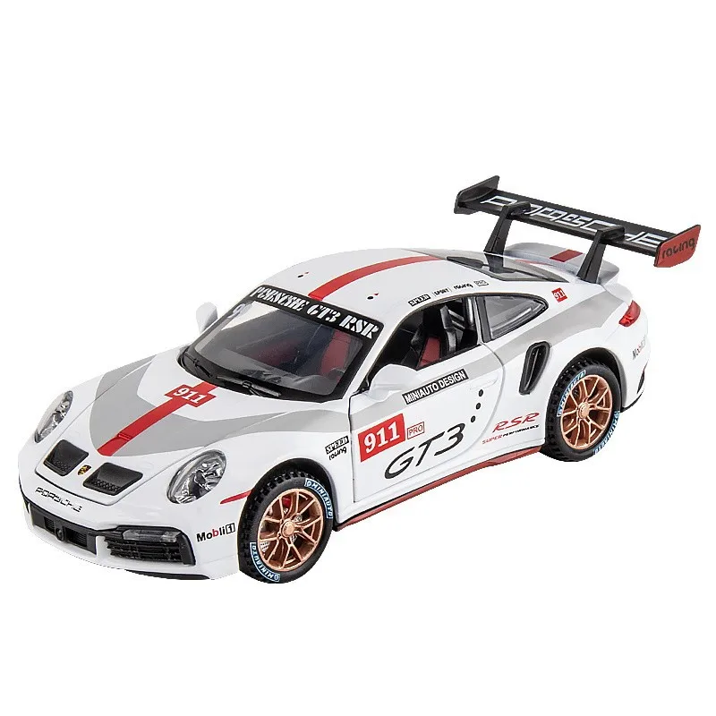 1:32 Porsche 911 GT3 RSR Track Version Alloy Sports Car Diecast Model Sound & Light Toy Home Ornament Children Toy Presents