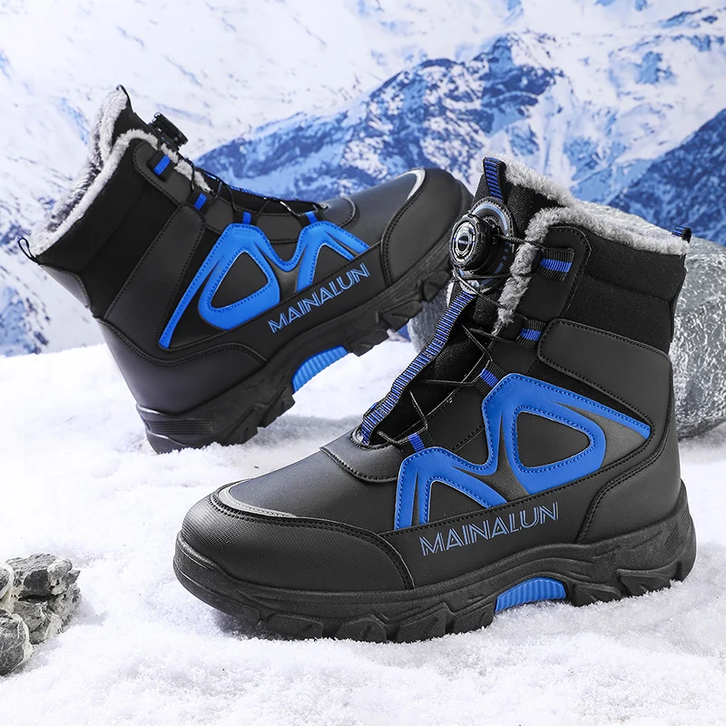 Aliexpress Men'S Winter Snow Boots Featuring a Cozy Fleece Lining, Sturdy PU And PVC Sole | Lace-Up Ankle Height Suitable for Hiking, Outdo - Aliexpress Deal