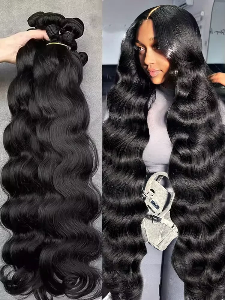 

30 40 Inch Body Wave Brazilian Hair Weave Bundles 12A Wavy Wave 3 4 Bundles Remy 100% Human Hair Bundles Virgin Hair Extensions