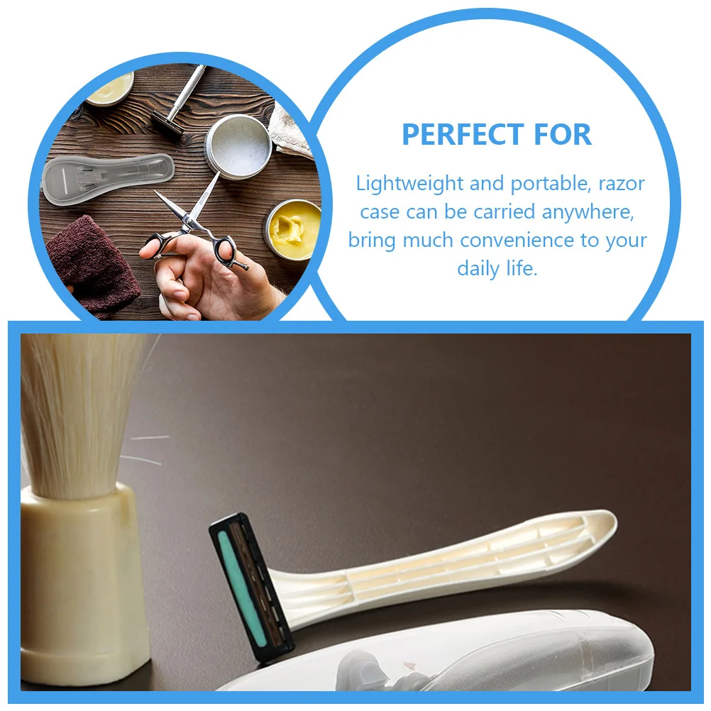 

2Pcs Razor Case Manual Portable Travel Storage Holder Safety Razor Protector Compact Design for Home Outdoor Use