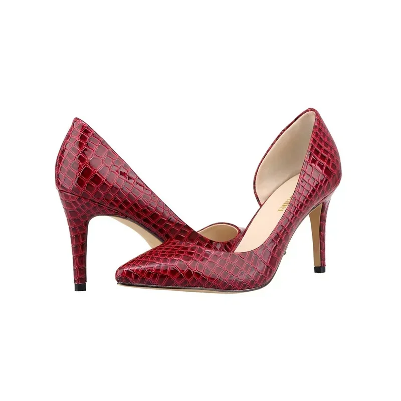 

Women Pumps Stilettos Sexy Crocodile Pattern 9cm Pointed Toe High Heels Female Casual Single Ladies Office Party Wedding Shoes