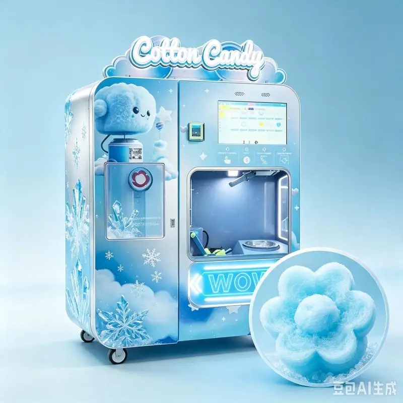 Automatic Cotton Candy Vending Machine Commercial Smart Candy Floss Maker Custom Design For Mall Store Event Business