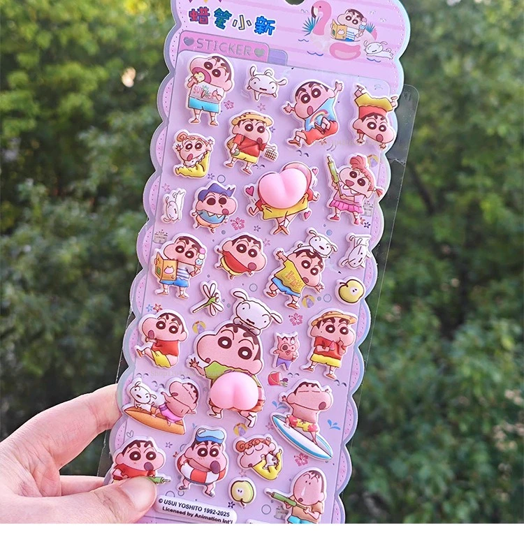 Crayon Shin-Chan Soft Pinched Happy Buttocks Sticker Children'S Decompression 3d Bubble Sticker Phone Case Decoration Sticker