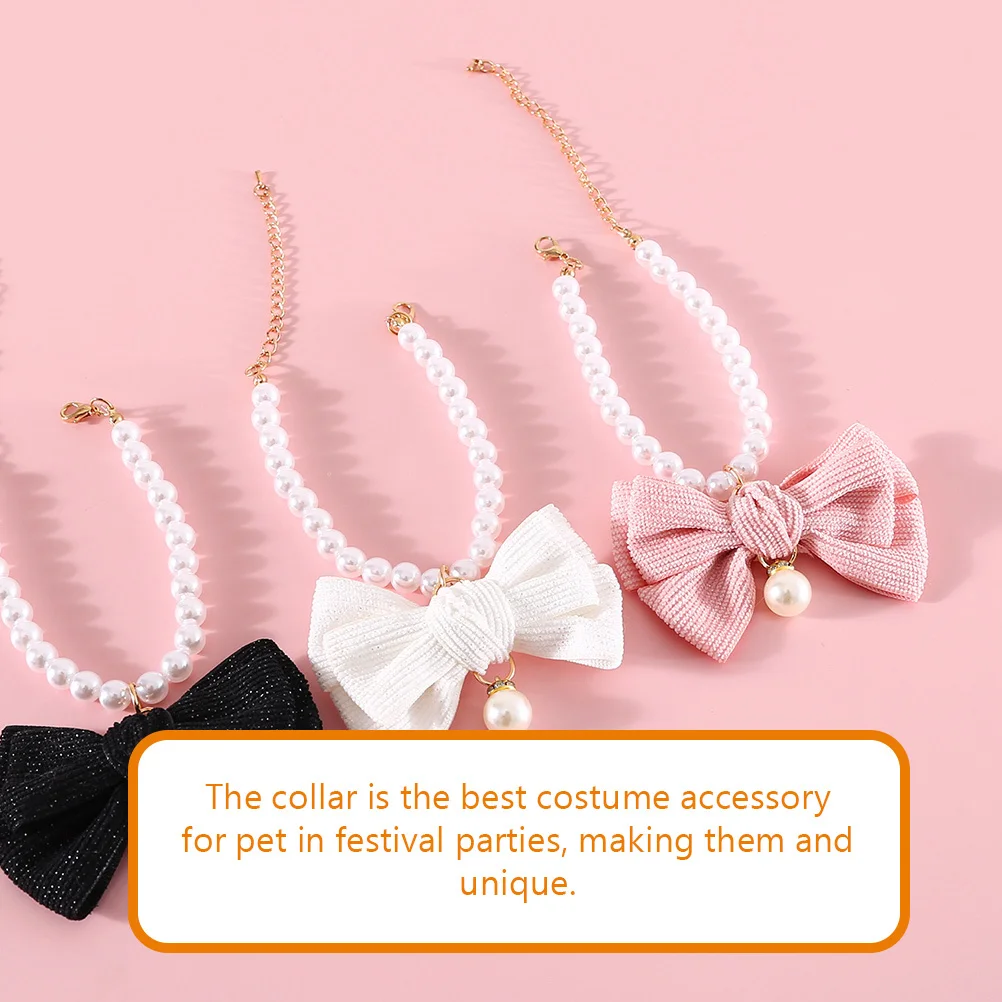 

Pet Collar Luxury Dog with Bow Decoration Pendant Accessories Delicate Kitten for Dogs