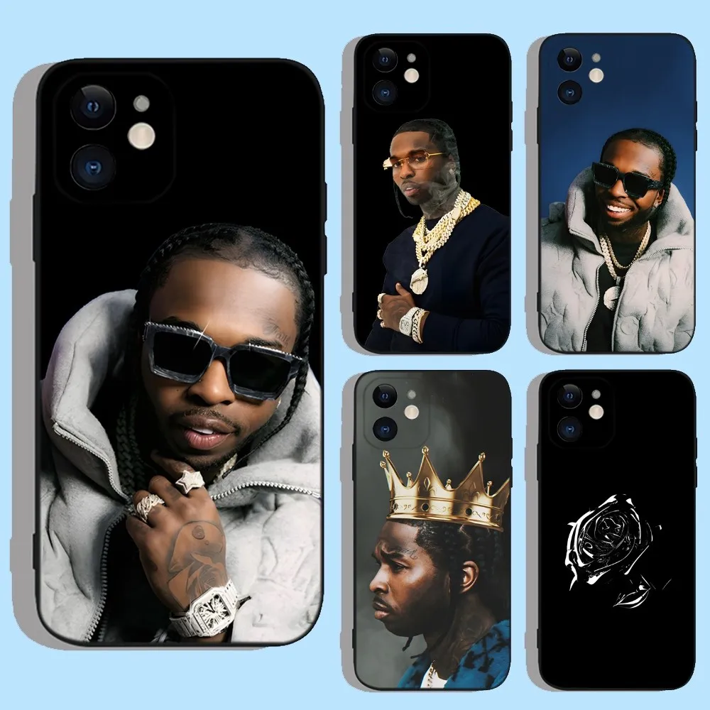 

Rapper P-Pop Smoke Phone Case For Apple iPhone 15,14,13,12,11,XS,XR,X,8,7,Pro,Max,Plus,mini Silicone Black Cover