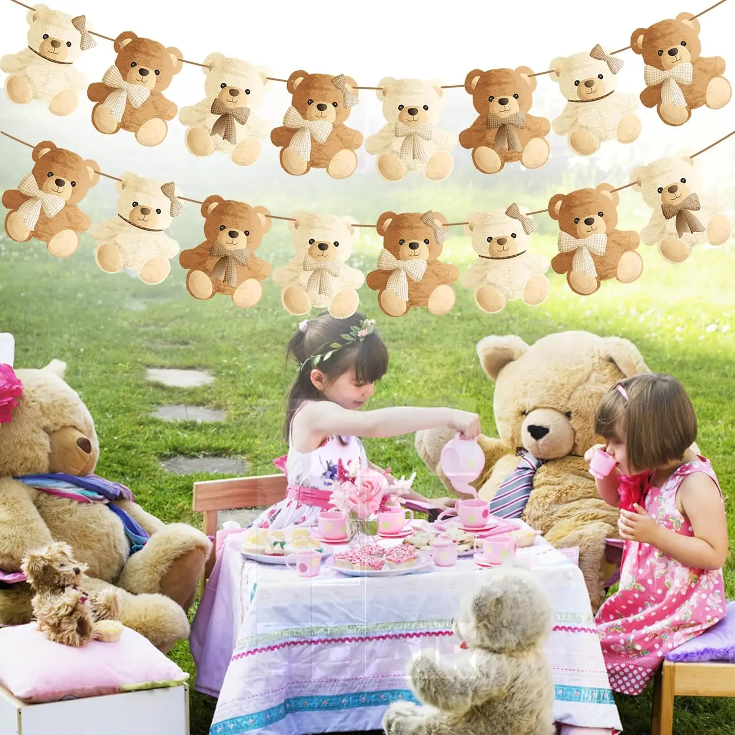 Wir Können Es Fast Nicht Erwarten Baby-Shower Banner & Girlanden-Dekorationen - Teddybär-Thema für Gender-Reveal-Party – Detail 3