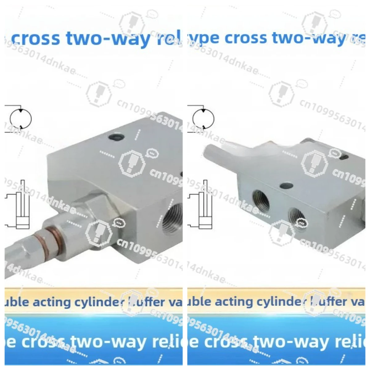VAU DE/VBDC Tubular Bi-directional Cross Relief Valve Double-acting Cylinder Buffer Valve Anti-hydraulic Shock Valve