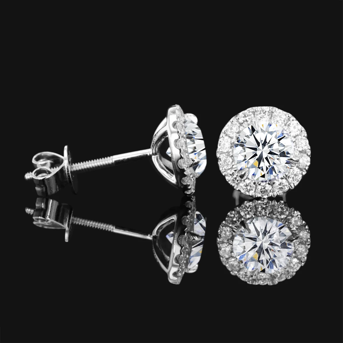 

New Classic 1.2 Carat Moissanite Daimond Stud Earrings Silver 925 D Color Jewelry for Women Wedding Accessories Trendy Earrings