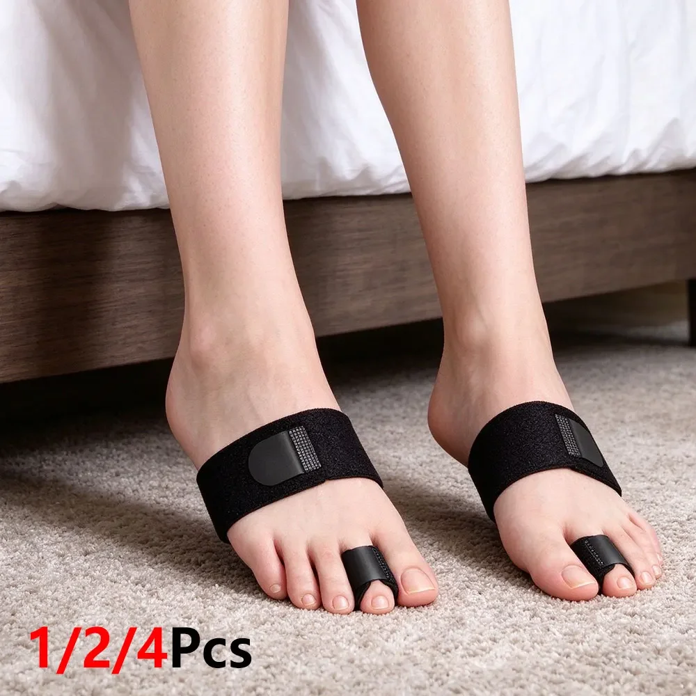 1/2/4Pcs NEW Comfort Toe Splint Corrector, Adjustable Hook&Loop Toe Support Wrap, Align Bent Toes, Reduce Foot Pressure & Pain