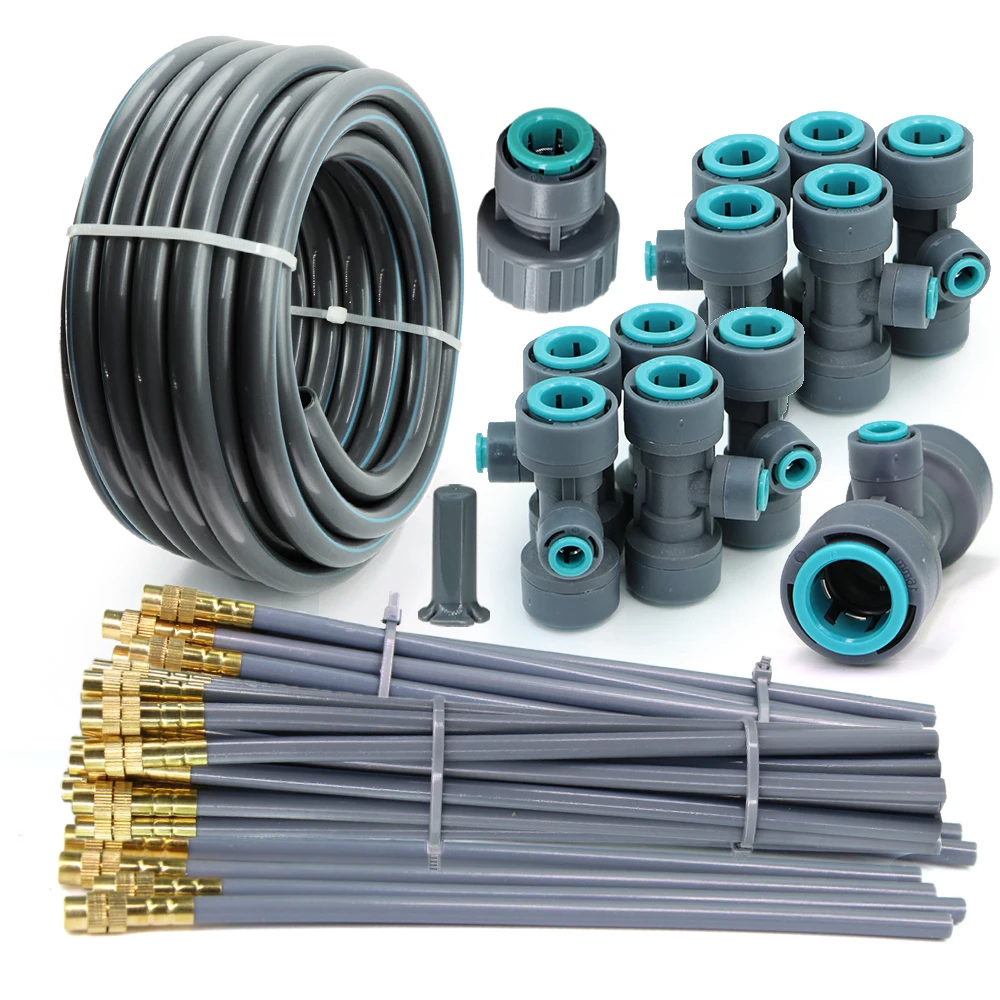 

На открытом воздухе сад 16 мм полиэтиленовый шланг системы полива для патио растений 20 см гибкий распылительный спринклер распылительный ирригационный комплект