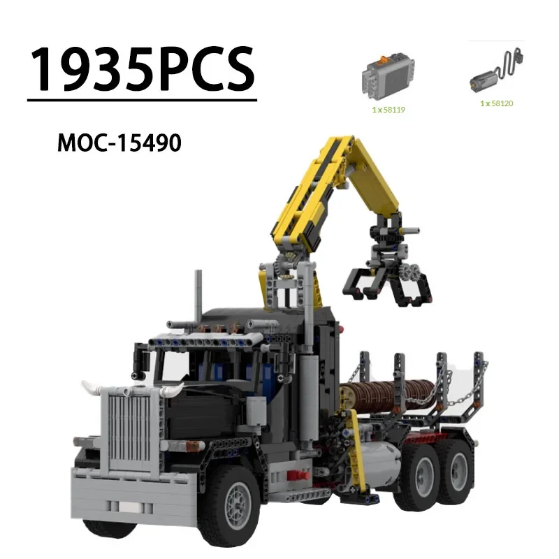 9397 Building Block MOC-154900 389 Log Truck Lumber Truck Head Splicing 1935PCS Kids Birthday Gift Boy Christmas Toys