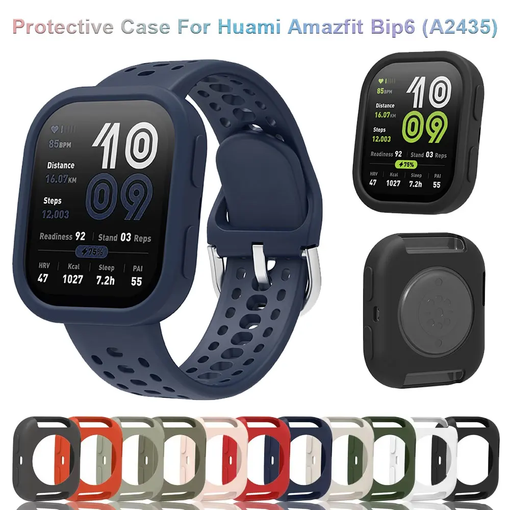 

Protective Case For Huami Amazfit Bip6 (A2435) Anti-Drop Soft Silicone Screen Bumper Shell Smartwatch Cover For Amazfit Bip 6