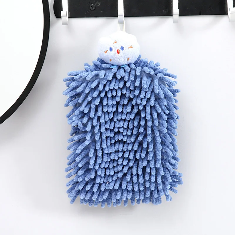 Blue Plush Hand Towel with Adorable Topper–Super Soft, Highly Absorbent. Ideal as Birthday, Housewarming or "Just Because" Gift! - Image 2