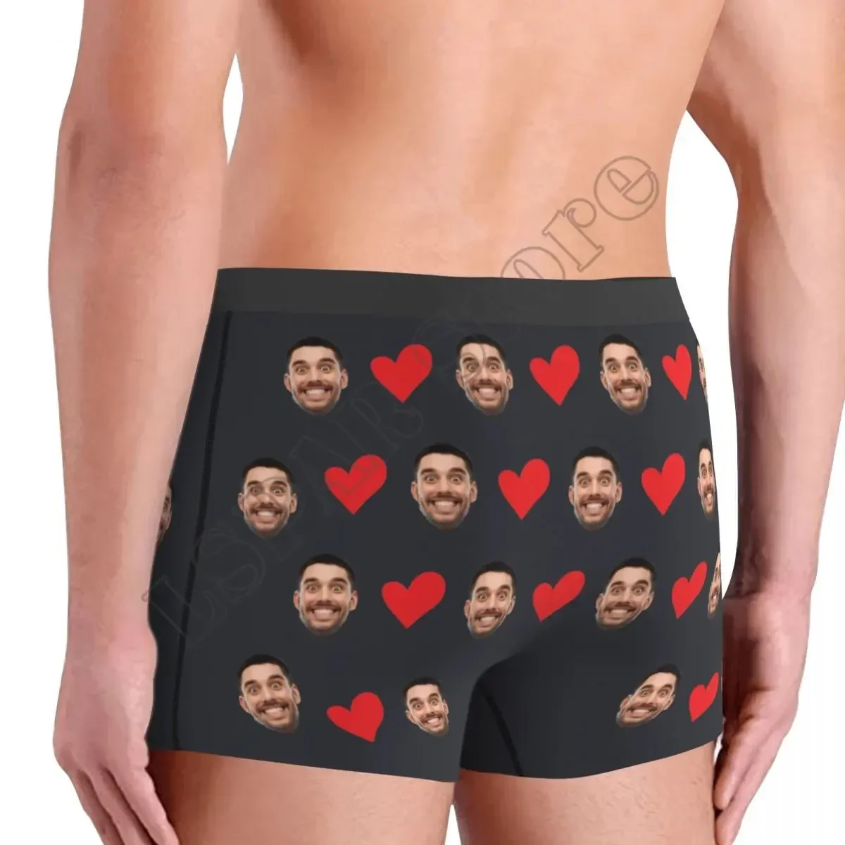 Ropa interior personalizada con foto de cara, calzoncillos Boxer con forma de corazón personalizados, calzoncillos para hombre, regalo para marido,