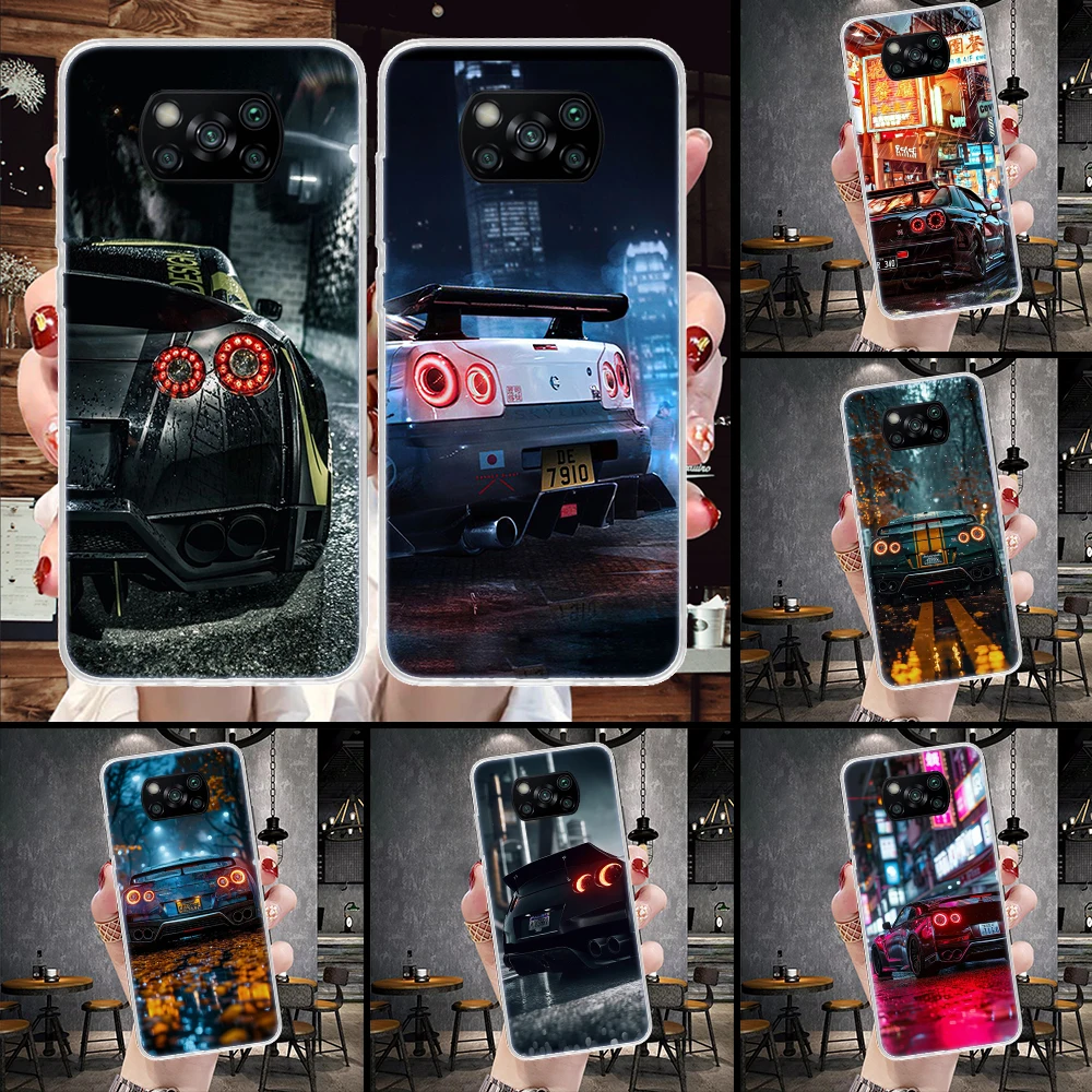 Japan JDM Sports Car GTR Phone Case For Xiaomi Poco X3 Nfc M3 F3 X5 X4 GT M5S M4 Pro M2 F2 F1 Mi Note 10 Lite A2 Cover Coque She