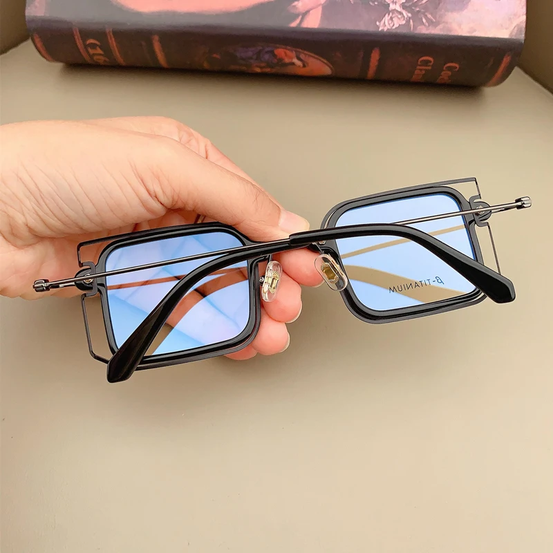 Niche Designer Glasses Personality Strange Square Frame for Men and Women Fashion Anti-blue Light Myopia Eye Protection