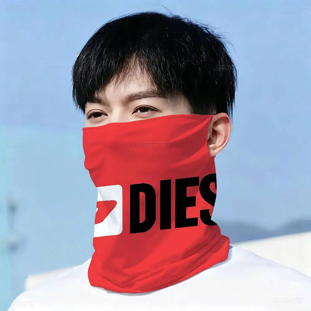 D-Diesel Logo Breathable Face Neck Mask Multifunctional Scarf for Outdoor Sports Riding