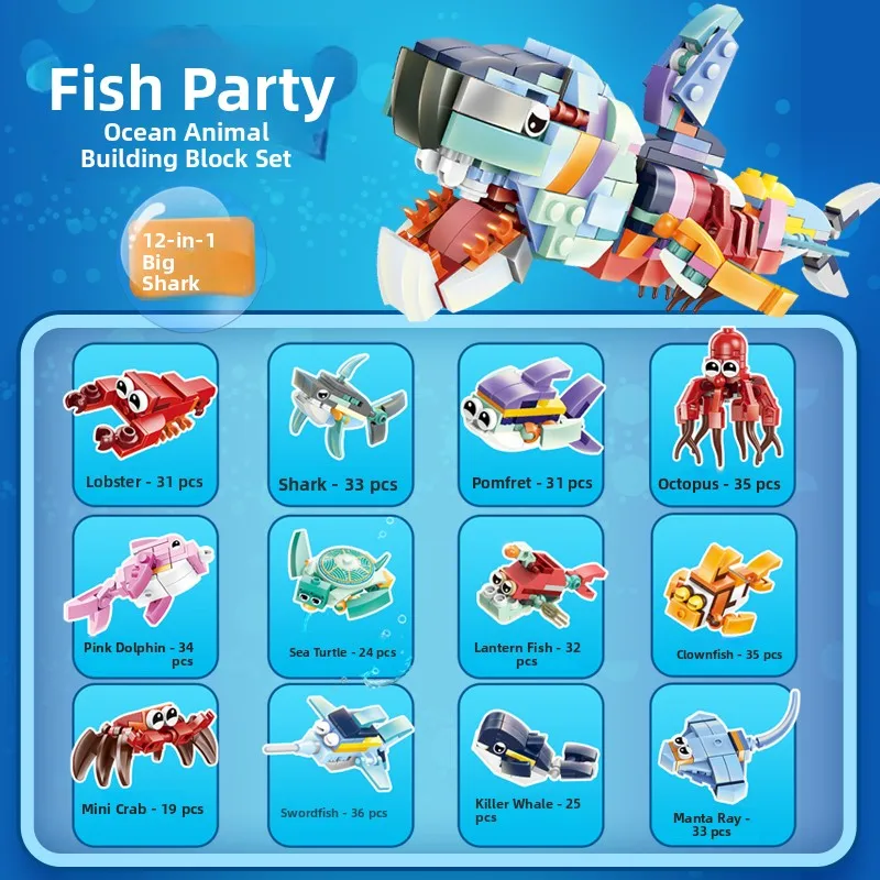 

Dinosaur Ocean Animal Insect ark Building Blos Toy for Children Assembly Eonal Gift for Kindergarten Birthday