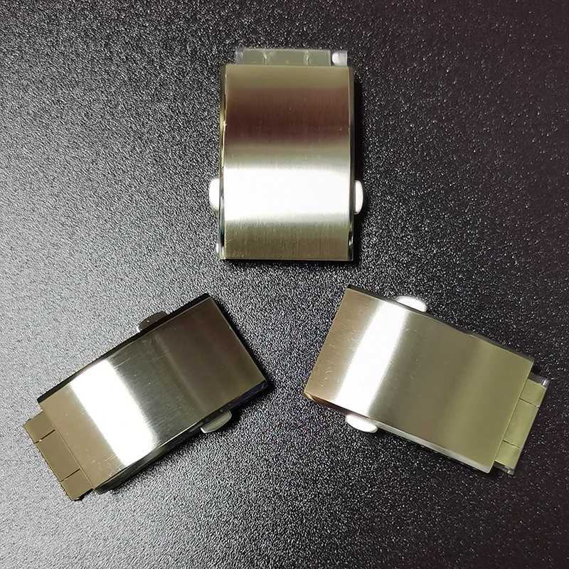 18mm 20mm 22mm 316L ze stali nierdzewnej solidna składana klamra z podwójnym wciskaniem motylkowym zapięcie zabezpieczające akcesoria