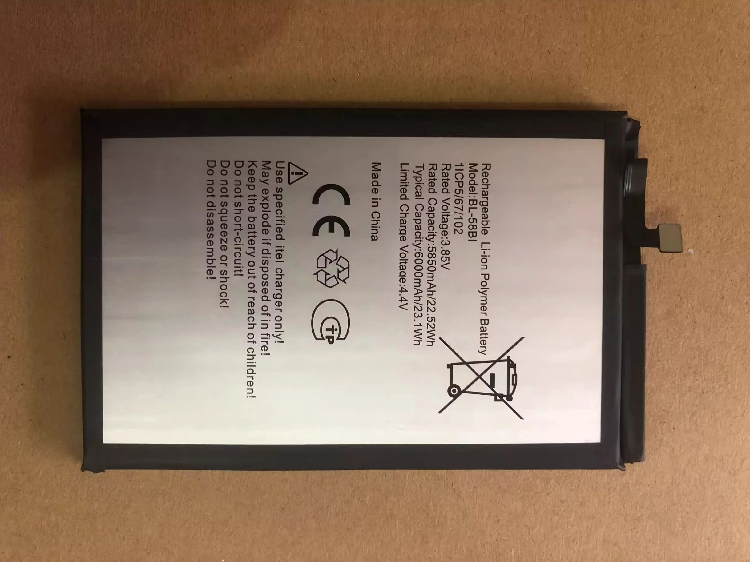 For TECNO Itel BL-58BI/58BT/BL-58BX mobile phone battery 6000mAh