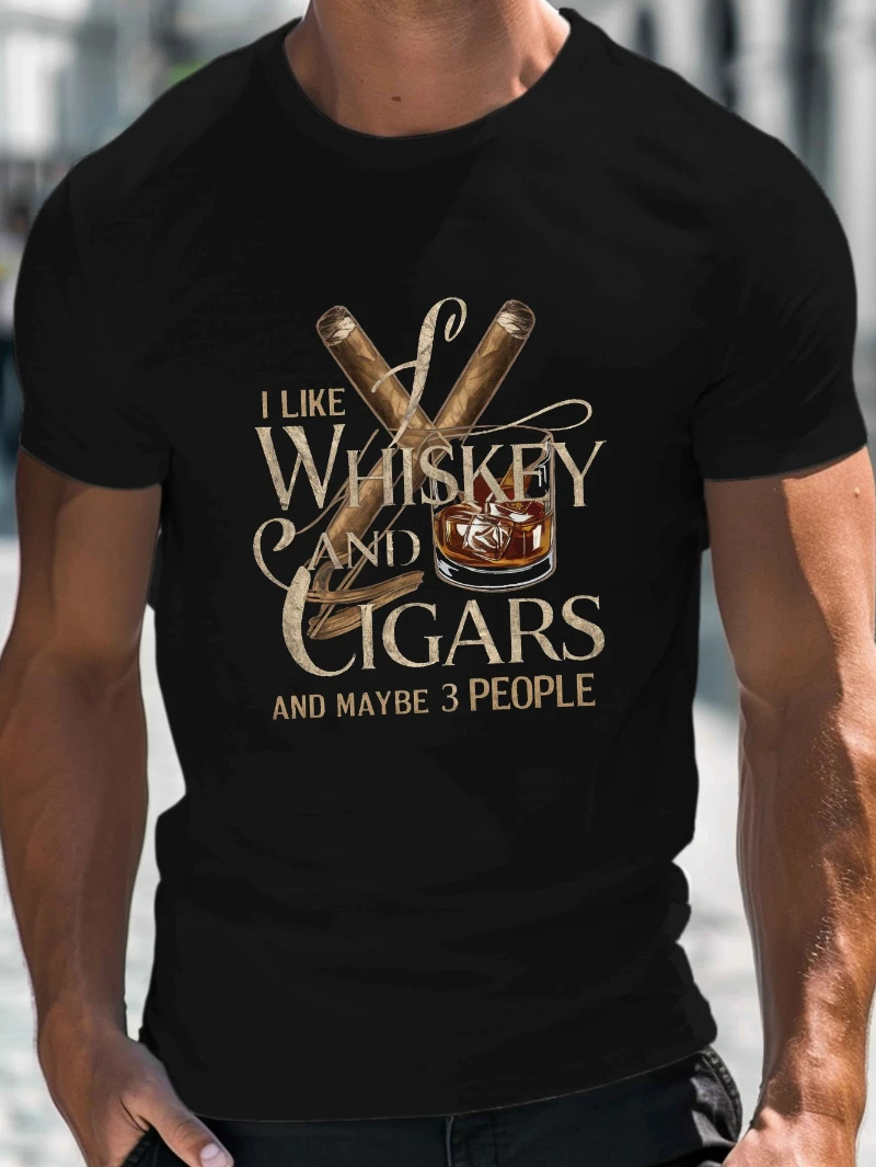 

Whiskey Graphic Mens Casual Crew Neck Short Sleeve T High-end Luxury Is for Both Men and Women Top Y2k 2025 Summer Hot Sale