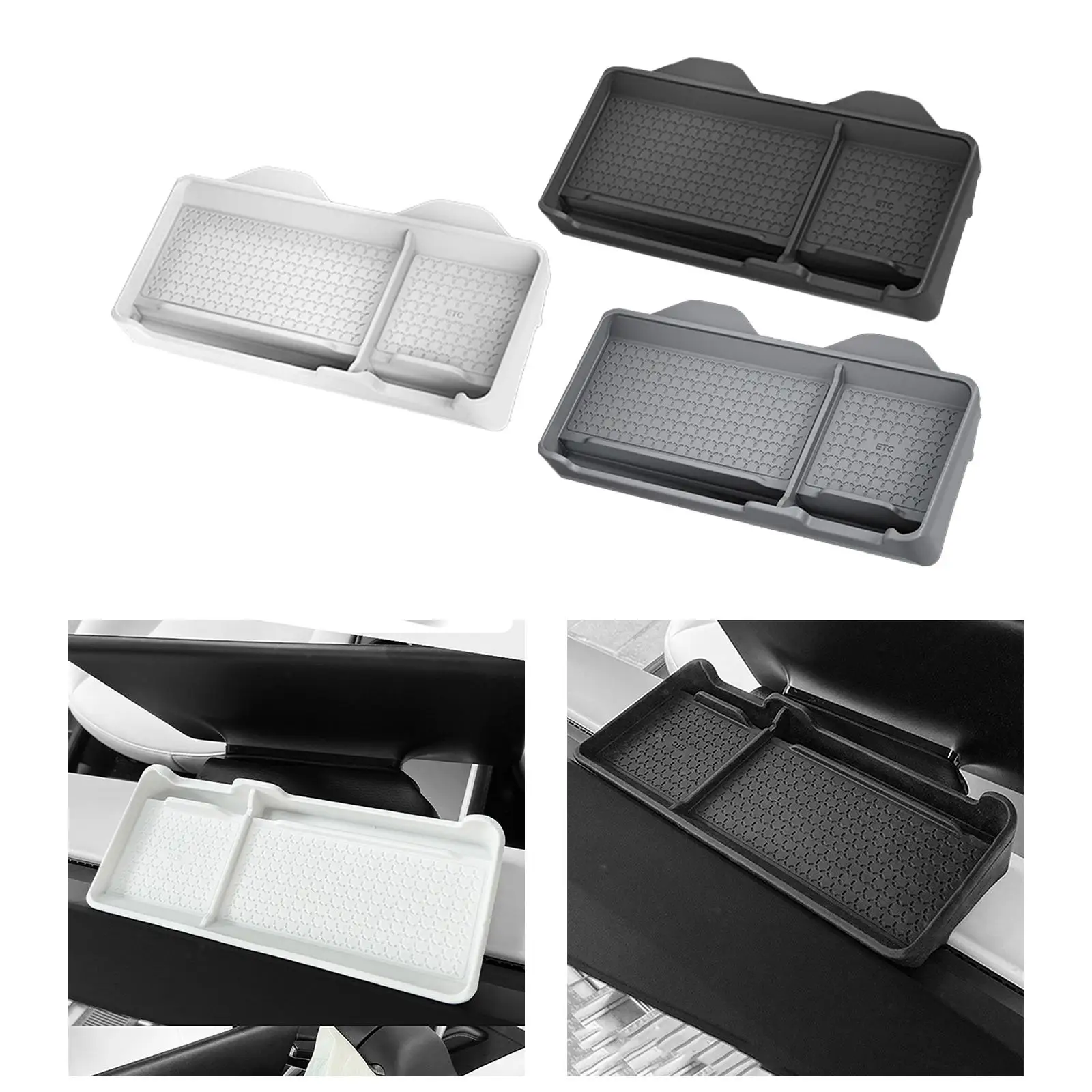 

Ящик для хранения приборной консоли и т. д., несмачный практичный силиконовый многофункциональный лоток-органайзер для центральной консоли для Tesla