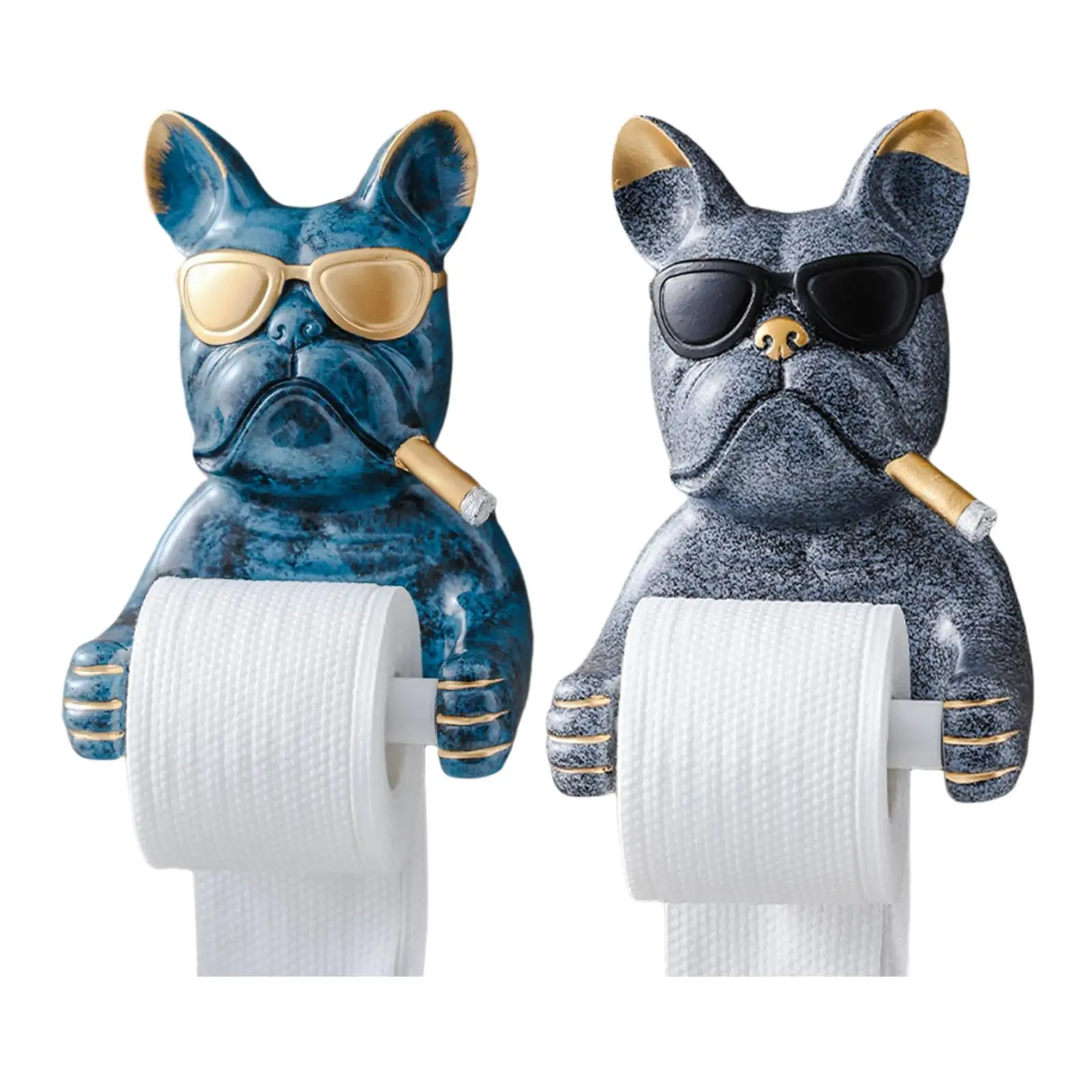 Cartoon Toilet Paper Holder Mounted Dog Sculpture Tissue Rack for Washroom Hotel Tissue Box Kitchen Home Art Crafts Decoration