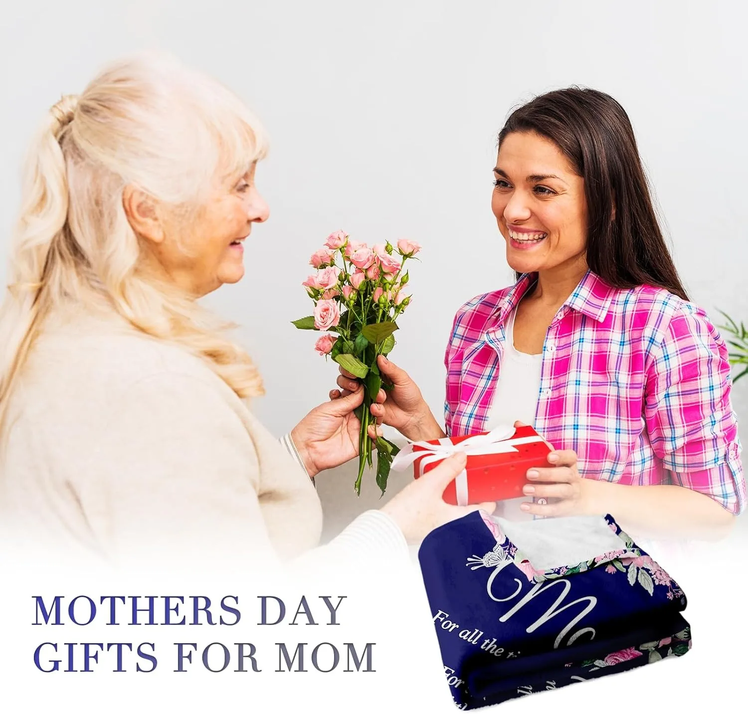 1PC Gift To Mom Thin Blanket for Anniversary Birthday Mothers Day Fathers day for Mom Dad Wife Sister Grandma Abuela Soft Throw