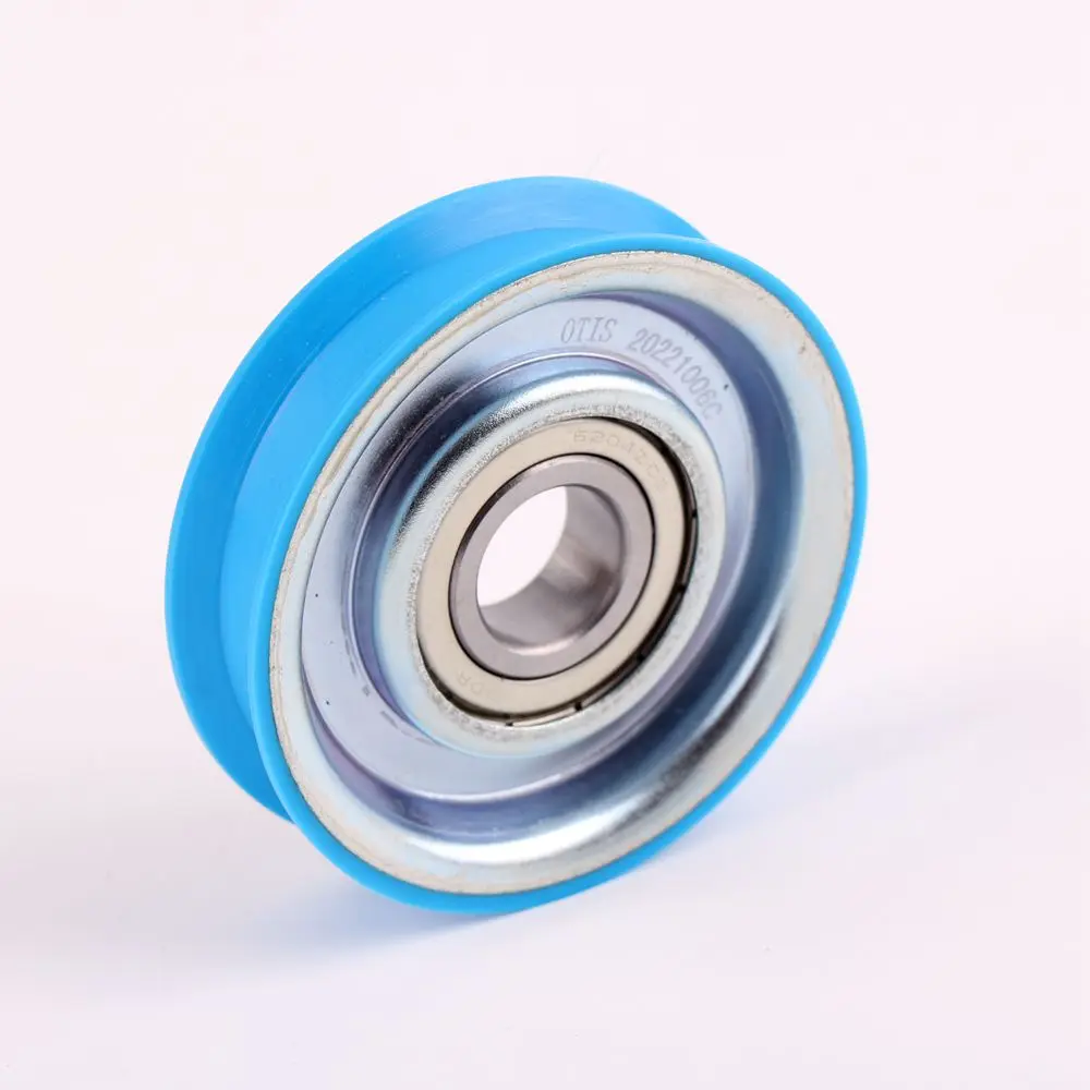 Applicable to O*is Elevator Door Hanging Wheel diameter 85mm thickness 20mm bearing 6204 Blue polyurethane Single Groove 1pcs