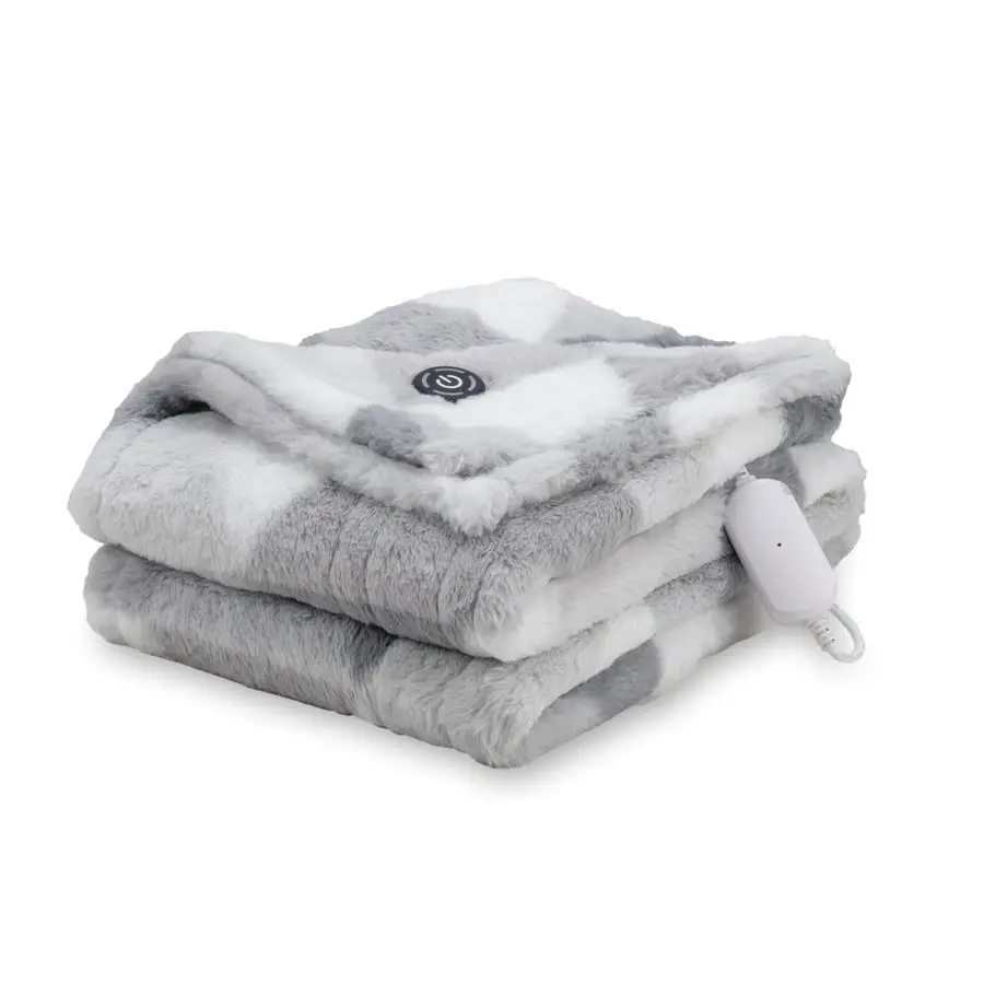 

Heated Throw Blanket, Grace Fur to Loftmink Reversible Electric Throw with 4 Heat Levels, Fast Heating Printed Throw for Couch a