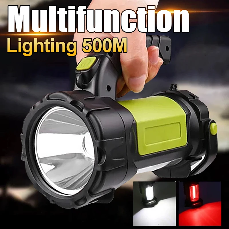 Super Powerful LED Flashlight Portable Super Bright Emergency Torch Outdoor Rechargeable Camping Lights Mountaineering Hand Lamp