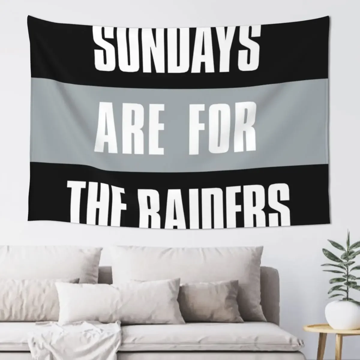 Sundays are for The Raiders, Oakland Football Tapestry House Decorations Home Decorating Bedroom Deco Tapestry