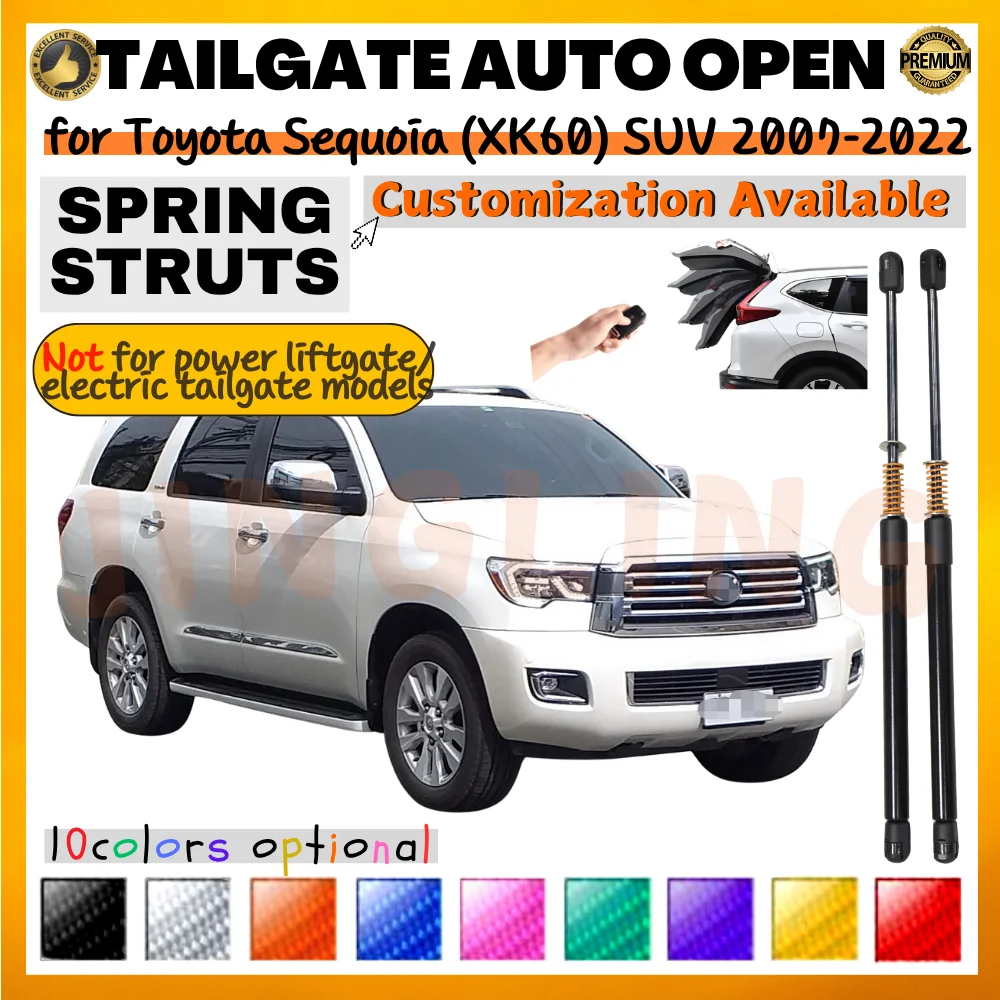 

Qty(2) Trunk Struts with Spring for Toyota Sequoia (XK60) SUV 2007-2022 Rear Tailgate Boot Lift Supports Shock Absorbers Dampers