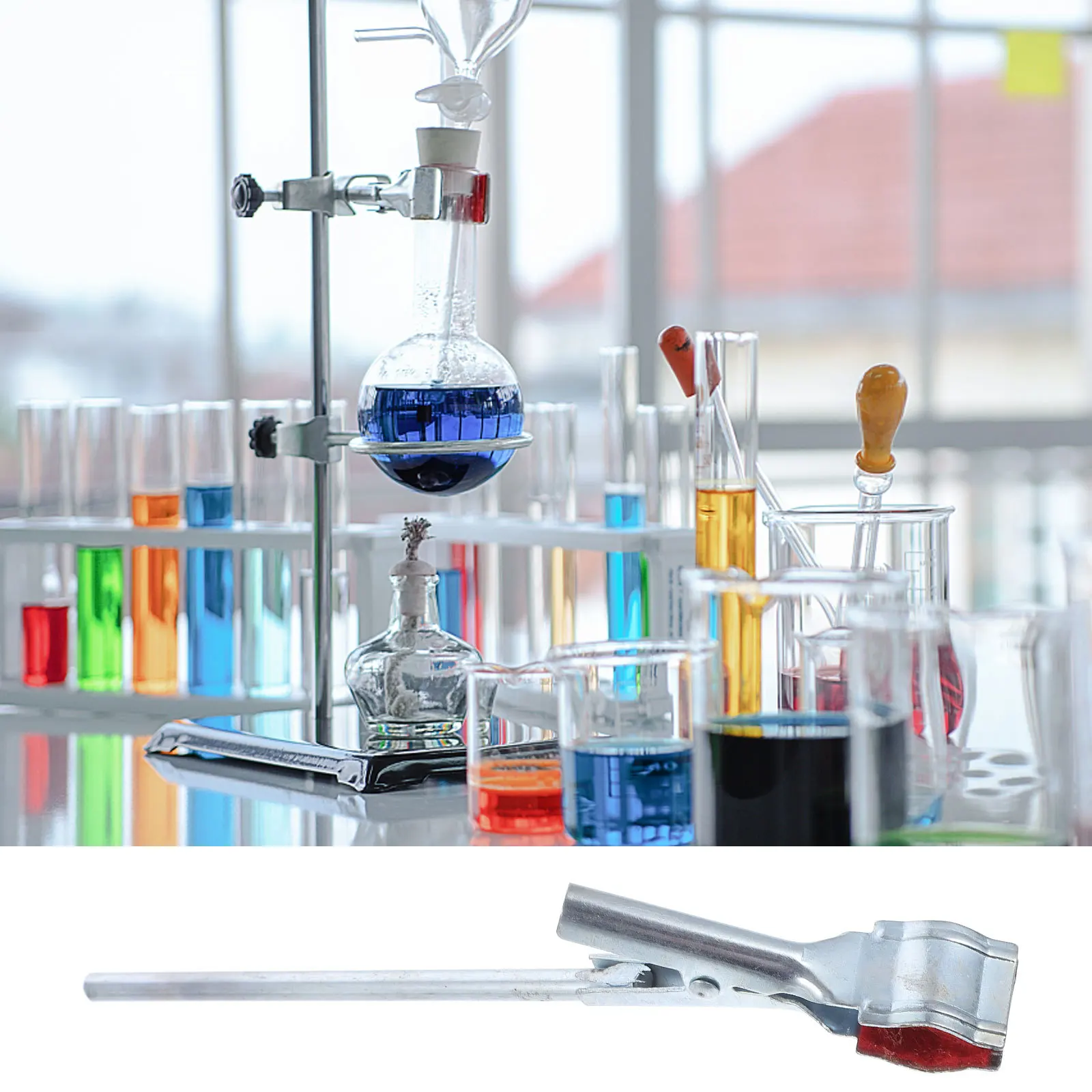 2Pcs Metal Test Tube Holder Strong Grip Clamp for Experimental Lessons Lab Use Rust Resistant Lightweight