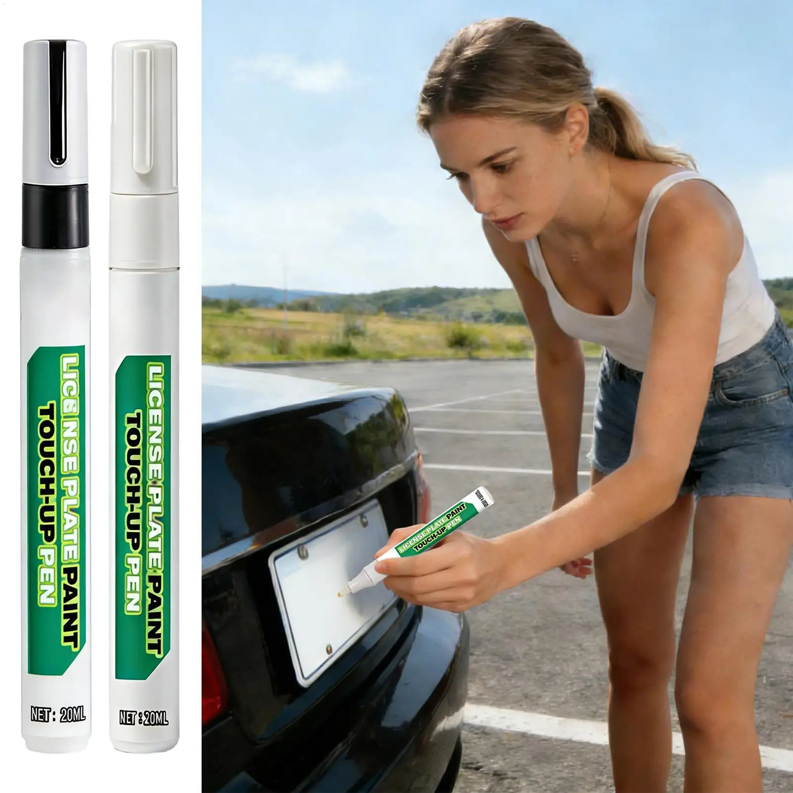 Car Paint Scratch Repair 20ML License Plate Fading Filler Car Scratch Removal Pen Tool For Gloss Finish Wear UV Rain Damage