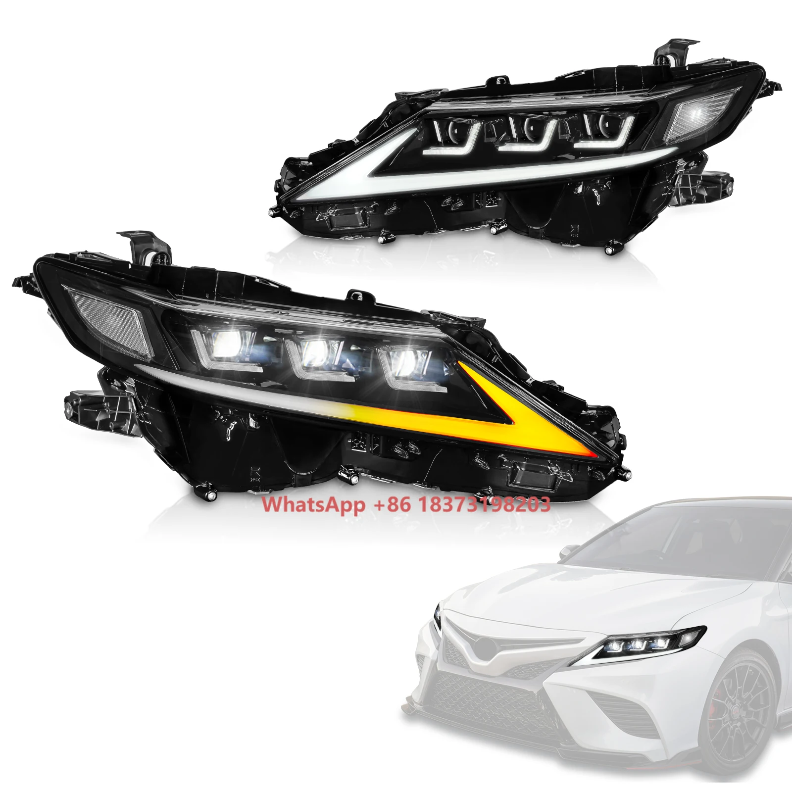 

Archaic Headlights Assembly for Camry 2018-2022 Car Head Lamp with Startup Animation Car Front Lights - US Version