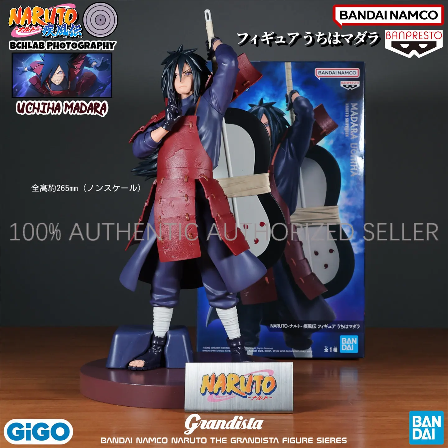 100%Original BANDAI Banpresto Grandista NARUTO Uchiha Madara Anime Action Figures Model Toy Action Figurine PVC Toys