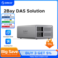 ORICO 2 Bay 3.5 inch USB3.0 5Gbps Hard Drive Enclosure RAID Aluminum With Cooling Fan for Personal DAS Solution Series