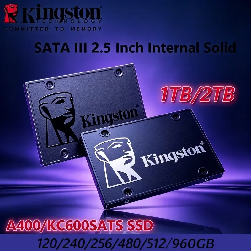 Kingston SSD KC600 A400 120GB 240GB 480GB 960GB 256GB 512GB 1TB 2TB SATA III 2.5 Internal Solid State Drive HDD Hard Disk HD SSD