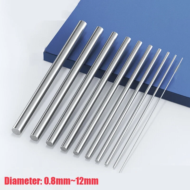 L=100/200mm Solid White Steel Round Turning Tool  HSS High Speed Steel Round CNC CuttingTurning Lathe Tool Bar Rod Dia 0.8~12mm