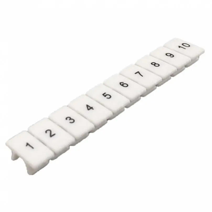 Strong Compression Resistance ZB5 DIN Rail Terminal Block Marking Label with Standard Numbering White Nylon Marking Tag