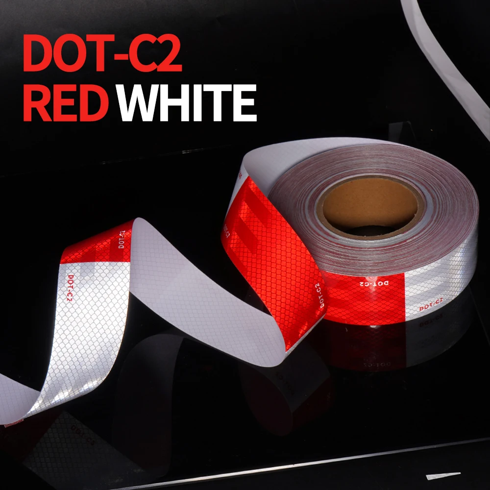 10/3/1M Reflective Material Left Right Red White Tapes Waterproof Self-Adhesive Reflectors Safety Conspicuity Stickers For Cars