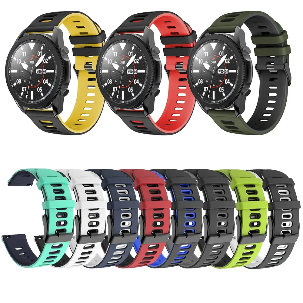 Watchband 20mm & 22mm Silicone Strap For Galaxy Watch, Gear S3 Frontier, Amazfit GTR 47mm/Gtr 3/Gtr 3 Pro/GTR 2-2e Watchbands