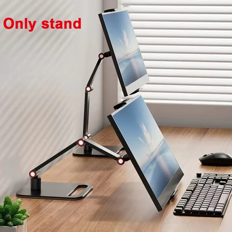 Portable Monitor Stand, Universal Metal Desk Holder,16 Inch Universal,Desktop Flat Bracket For Live Broadcast