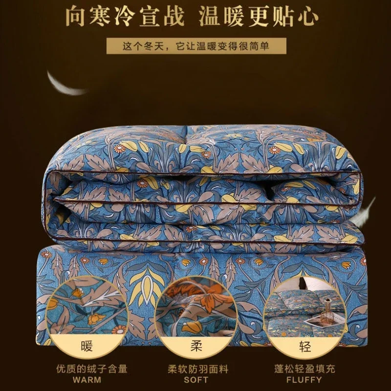 Lightweight Comfortable Down Duvets White Goose Velvet Winter Quilts Core Double Family Single Dormitory Warm Down Comforter #2