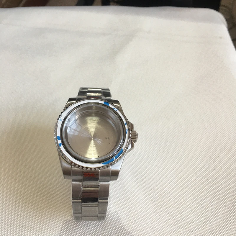 حافظة ساعة NH35 فاخرة للرجال 40 مللي متر مع زجاج كريستال الياقوت حافظة بديلة للغوص الفرعي لحركة Seiko NH34 NH35 NH36 nh38