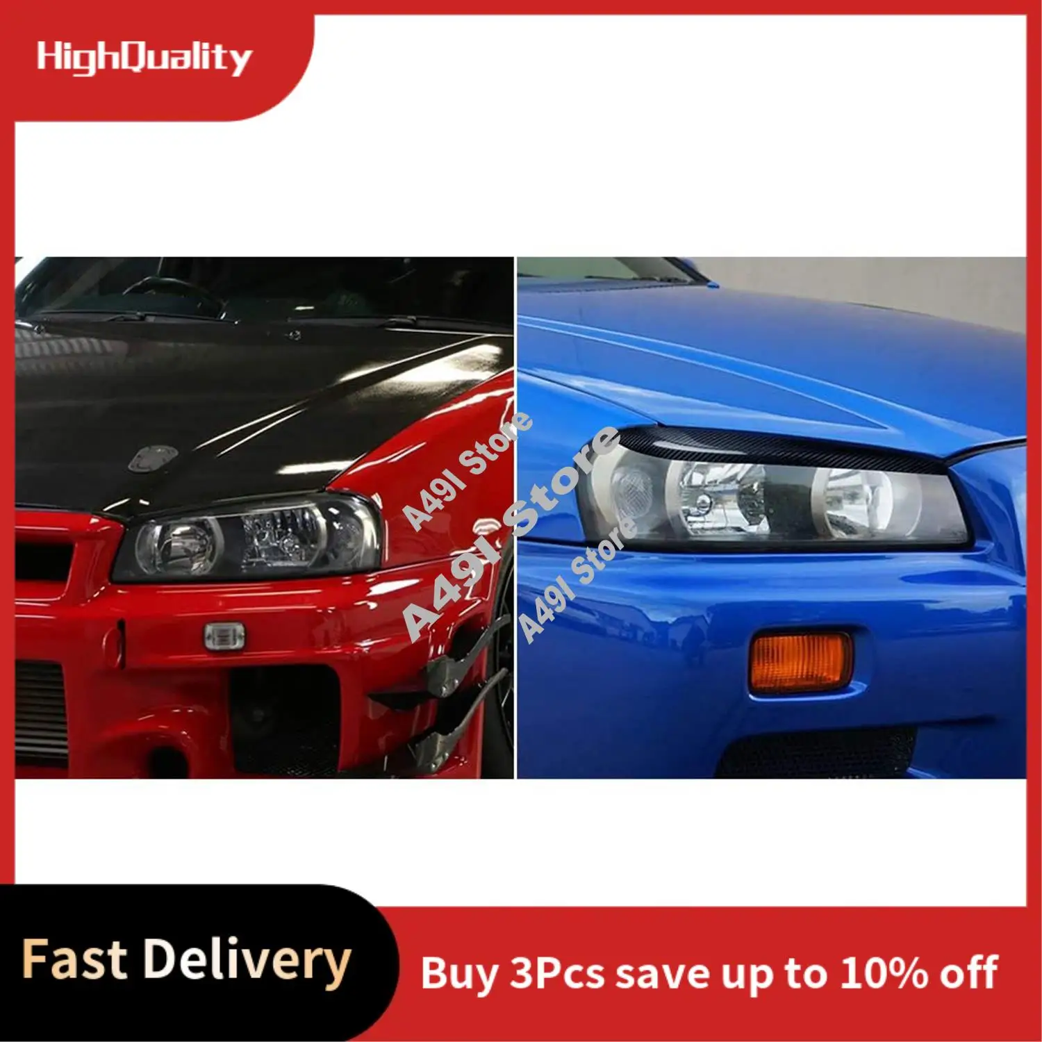 キッチン家電カースタイリングヘッドライト眉毛まぶたステッカートリム日産スカイライン-r34-gtr-gt-t-1999-2000-2001-2002