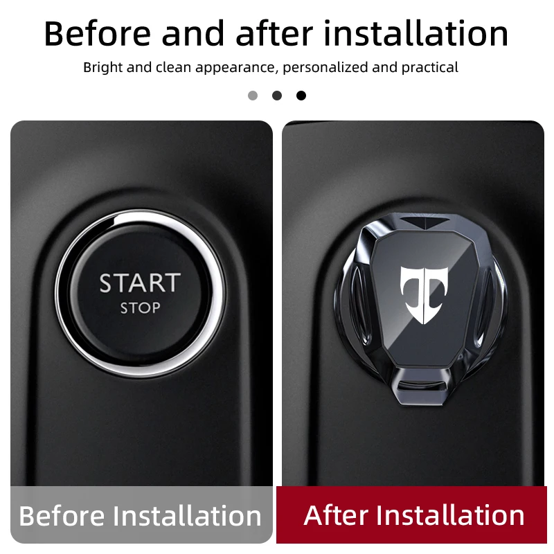 محرك السيارة بدء زر الغطاء الواقي المعادن بدء إيقاف الضغط على زر ملصق لشركة هيونداي توسكاني كوبيه تيبورون I30 I20 I40 IX35